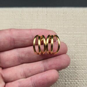 Gold Over Sterling Silver Stylish Half Hoop Earrings A6303